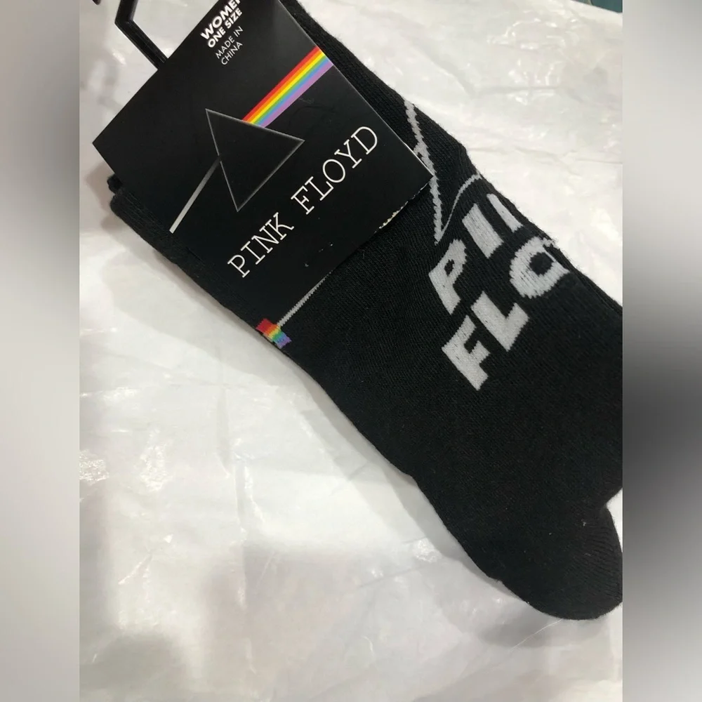Pink Floyd‎ black dark side of the moon graphic print socks one size new